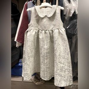 EGG by Suzan Lazar White and Silver Holiday Peter Pan Dress Size 6. NWT